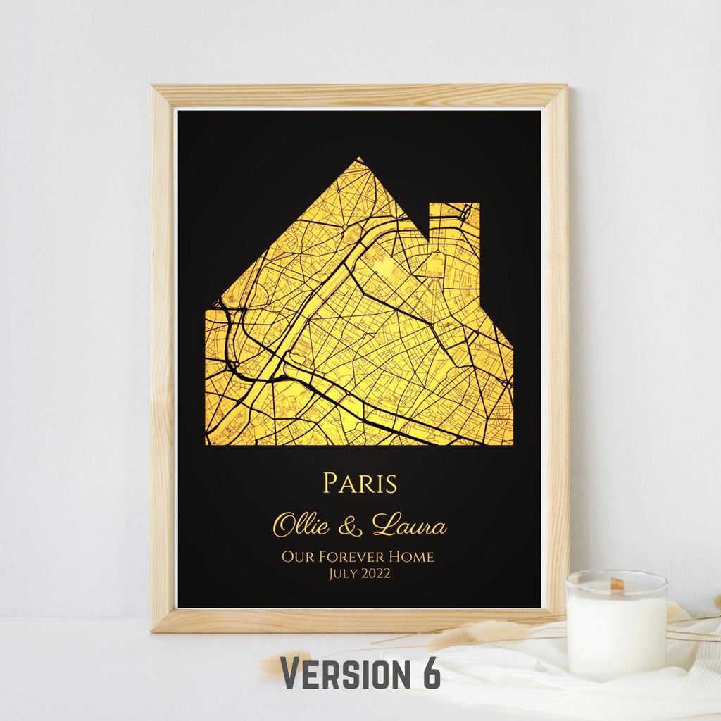 Personalised Map Print with gold foil: Where It All Began - Custom Anniversary, Wedding, Graduation & Birthday Gift