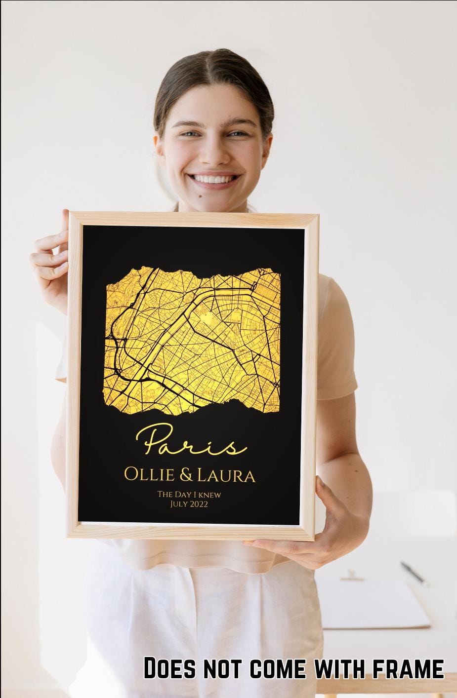 Personalised Map Print with gold foil: Where It All Began - Custom Anniversary, Wedding, Graduation & Birthday Gift