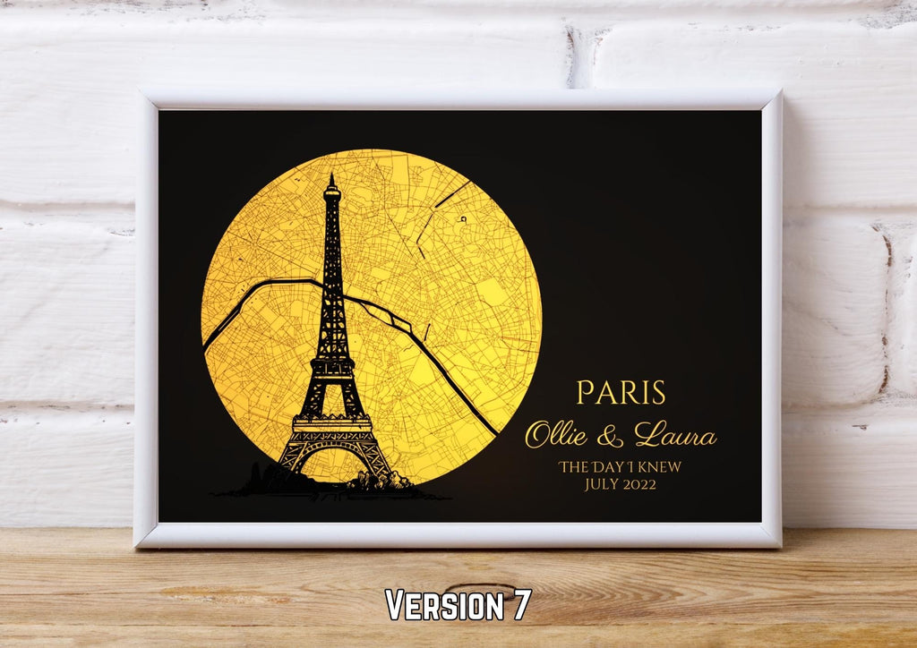 Personalised Map Print with gold foil: Where It All Began - Custom Anniversary, Wedding, Graduation & Birthday Gift