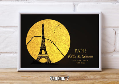 Personalised Map Print with gold foil: Where It All Began - Custom Anniversary, Wedding, Graduation & Birthday Gift