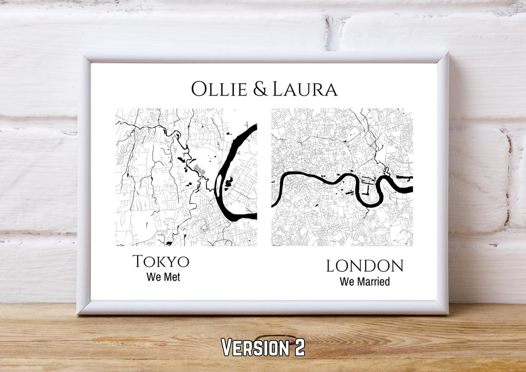 Personalised Map Print: Where It All Began - Custom Anniversary, Wedding, Graduation & Birthday Gift