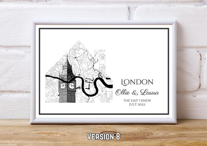 Personalised Map Print: Where It All Began - Custom Anniversary, Wedding, Graduation & Birthday Gift