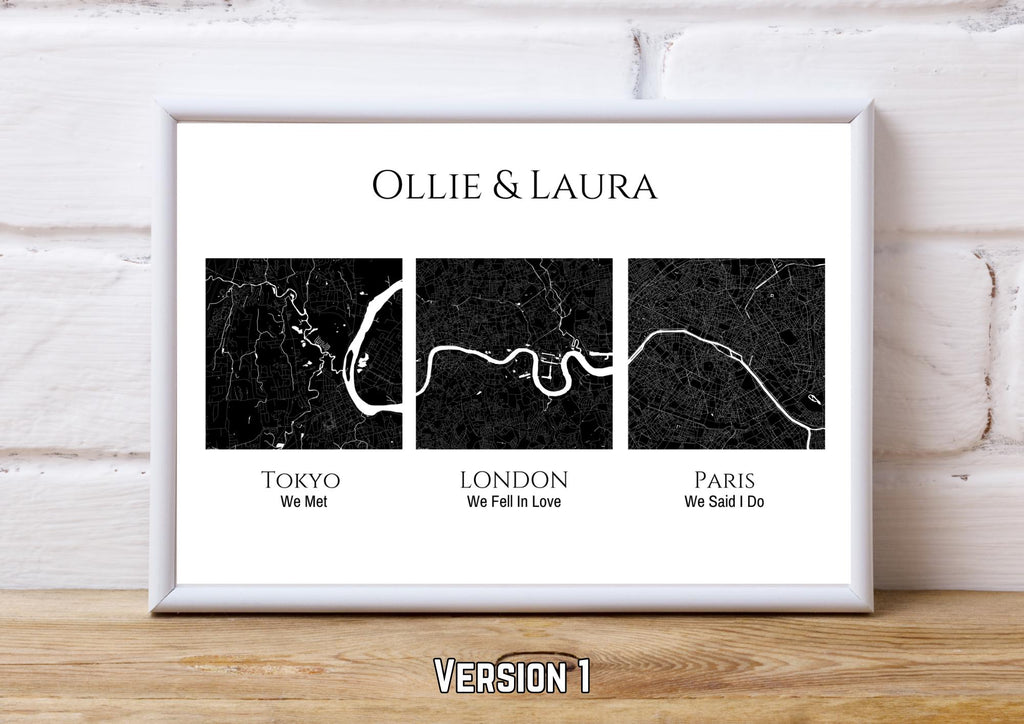 Personalised Map Print: Where It All Began - Custom Anniversary, Wedding, Graduation & Birthday Gift