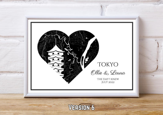 Personalised Map Print: Where It All Began - Custom Anniversary, Wedding, Graduation & Birthday Gift