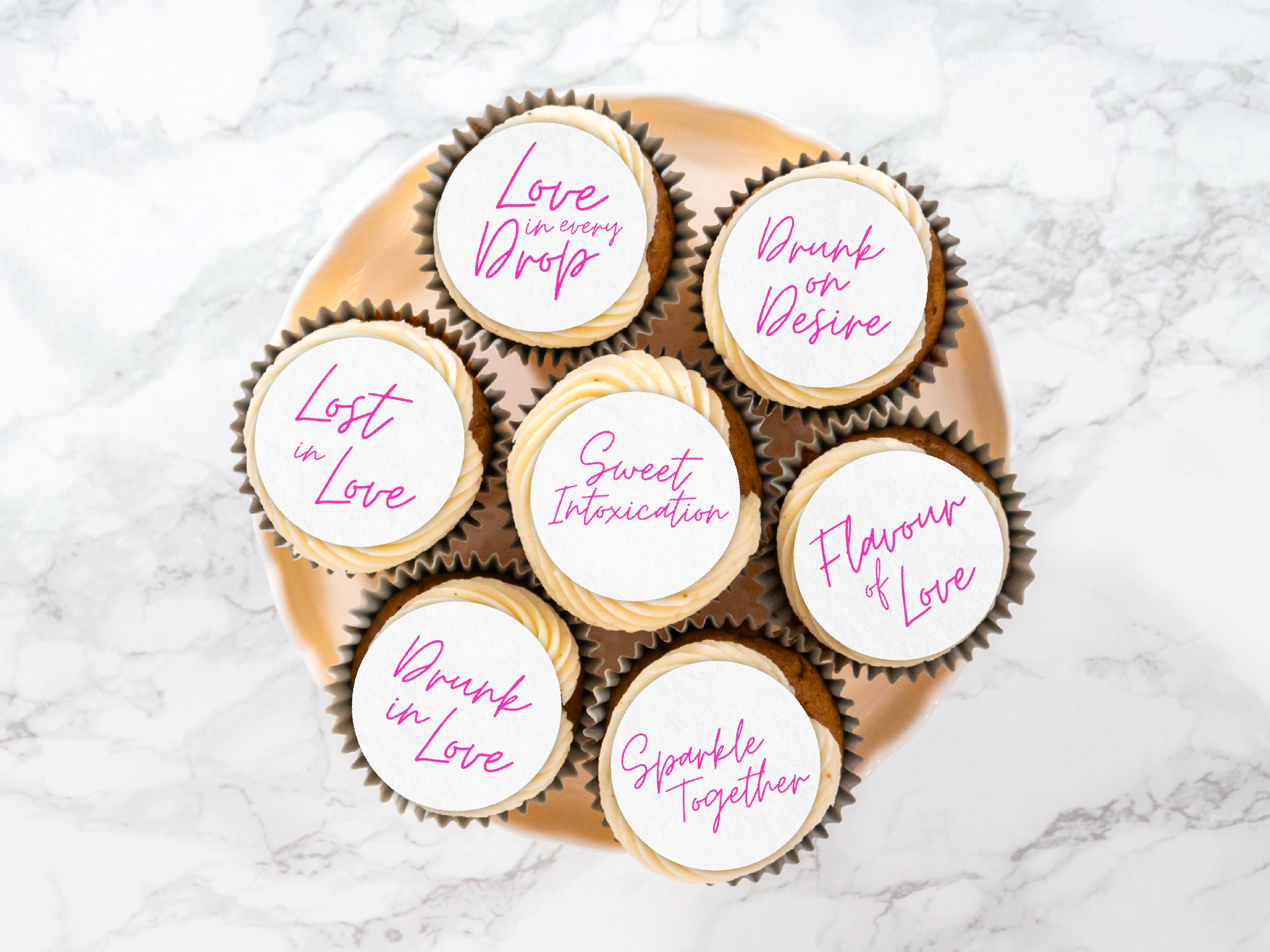 Valentine cocktail topper's - edible Wafer Sheet Party Decor for Drinks & Events