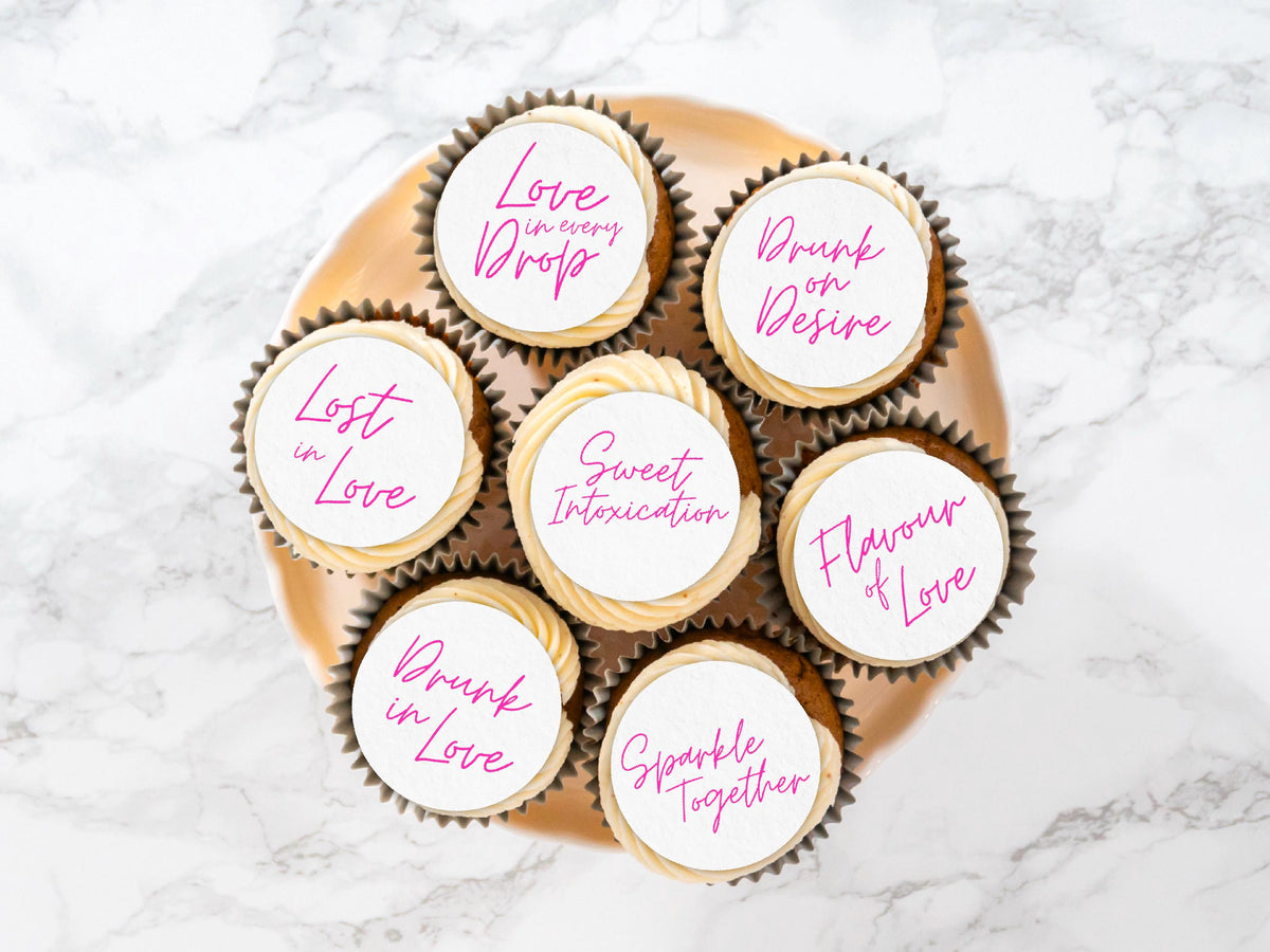 Valentine's Day Edible Cocktail Toppers: Personalized Wafer Sheet Drink Decorations for Romantic Events