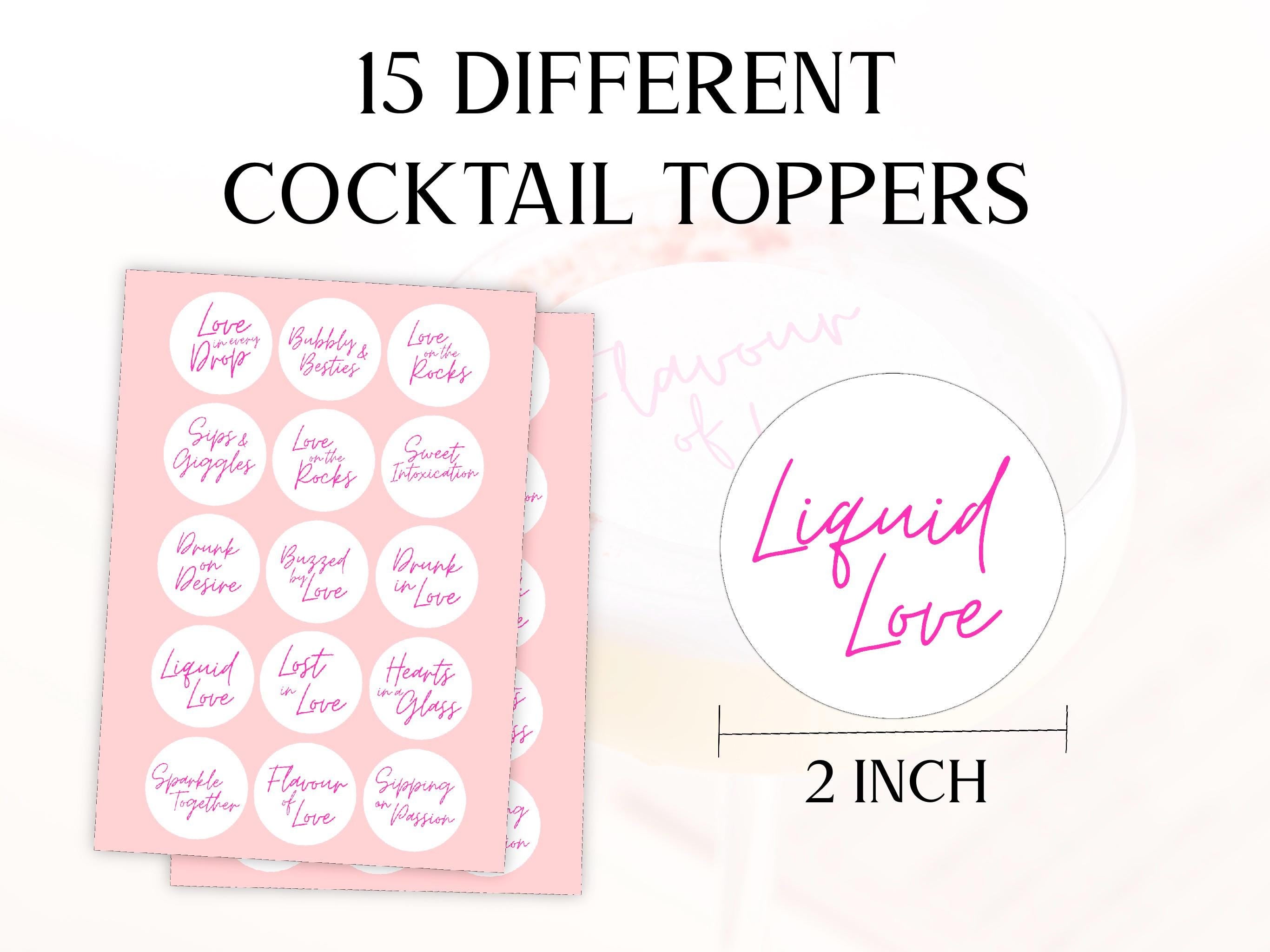 Valentine cocktail topper's - edible Wafer Sheet Party Decor for Drinks & Events