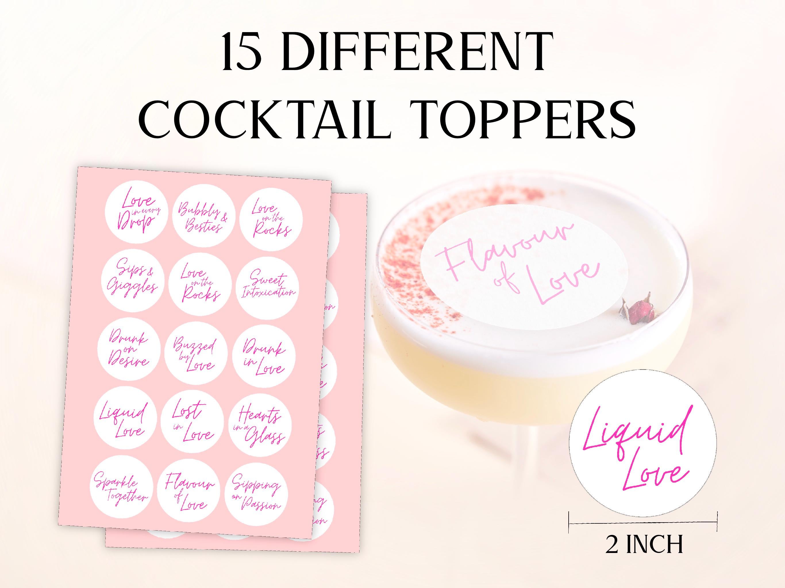 Valentine cocktail topper's - edible Wafer Sheet Party Decor for Drinks & Events