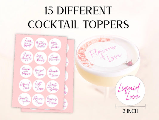 Valentine's Day Edible Cocktail Toppers: Personalized Wafer Sheet Drink Decorations for Romantic Events