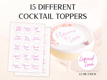 Valentine's Day Edible Cocktail Toppers: Personalized Wafer Sheet Drink Decorations for Romantic Events