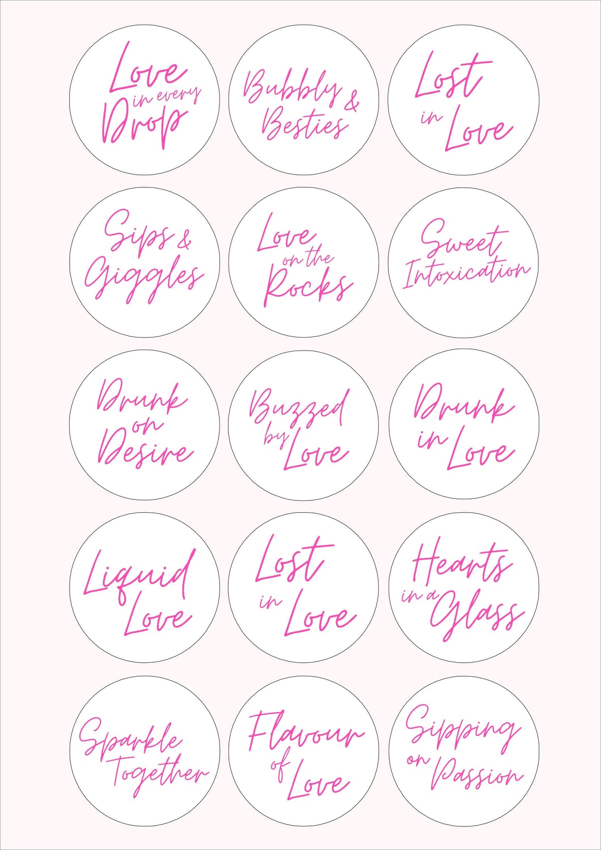 Valentine's Day Edible Cocktail Toppers: Personalized Wafer Sheet Drink Decorations for Romantic Events