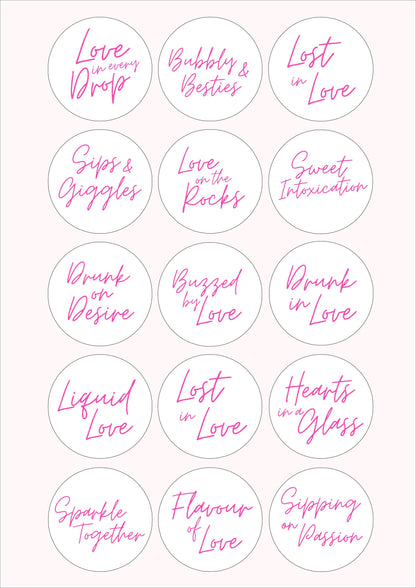 Valentine's Day Edible Cocktail Toppers: Personalized Wafer Sheet Drink Decorations for Romantic Events