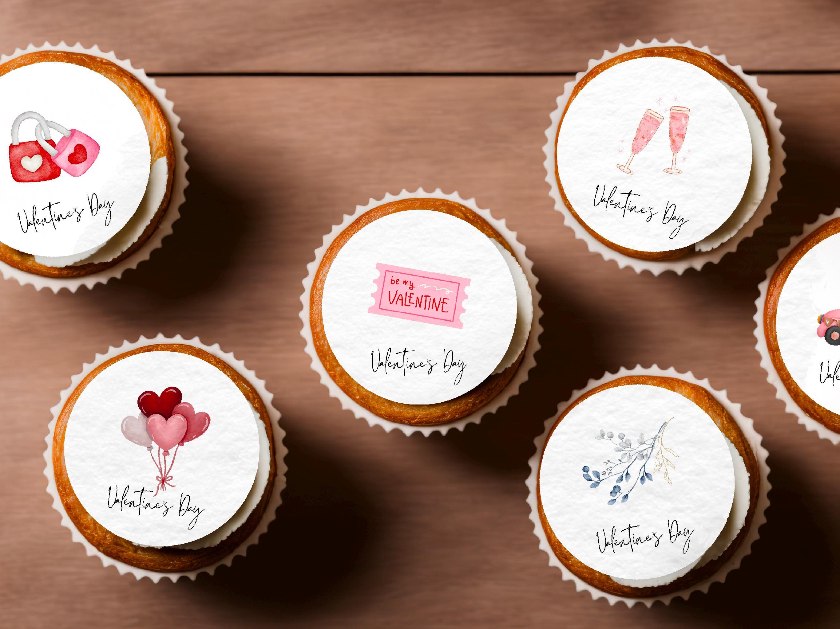 Valentine's Day Edible Cocktail Toppers: Personalized Wafer Sheet Drink Decorations for Romantic Events