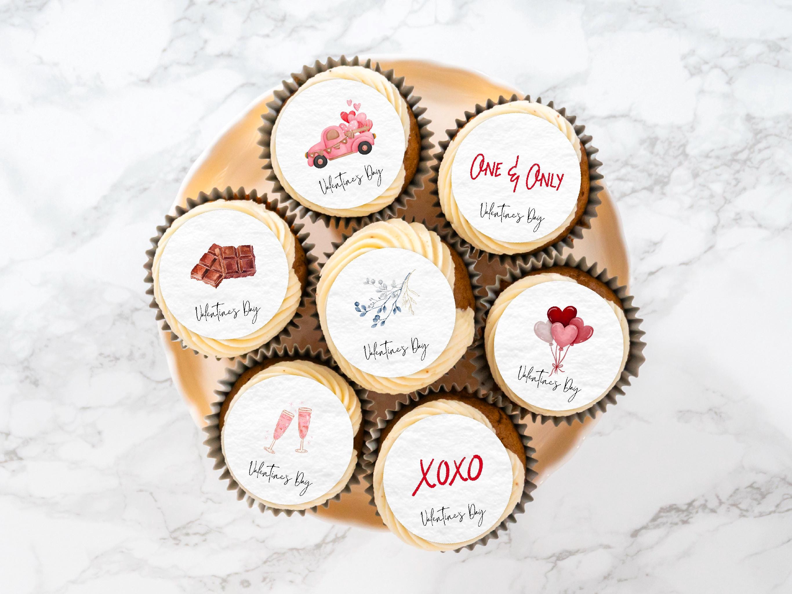 Valentine's Day Edible Cocktail Toppers: Personalized Wafer Sheet Drink Decorations for Romantic Events