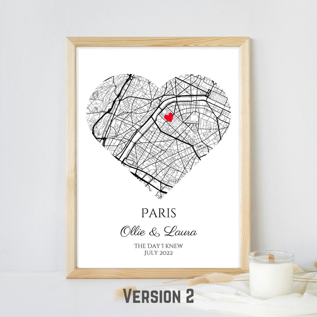 Personalised Map Print: Where It All Began - Custom Anniversary, Wedding, Graduation & Birthday Gift