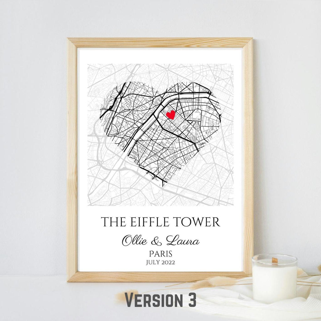Personalised Map Print: Where It All Began - Custom Anniversary, Wedding, Graduation & Birthday Gift