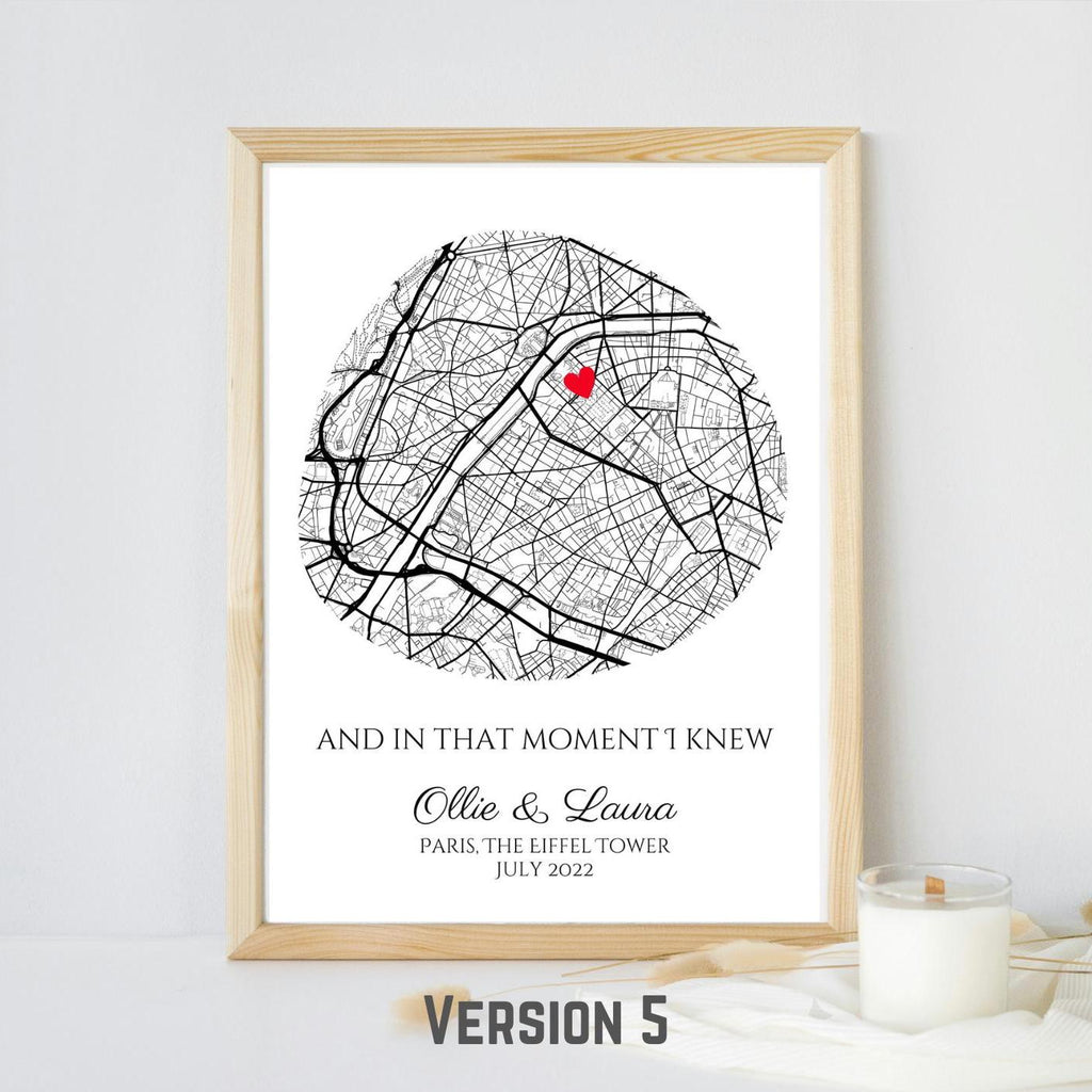 Personalised Map Print: Where It All Began - Custom Anniversary, Wedding, Graduation & Birthday Gift