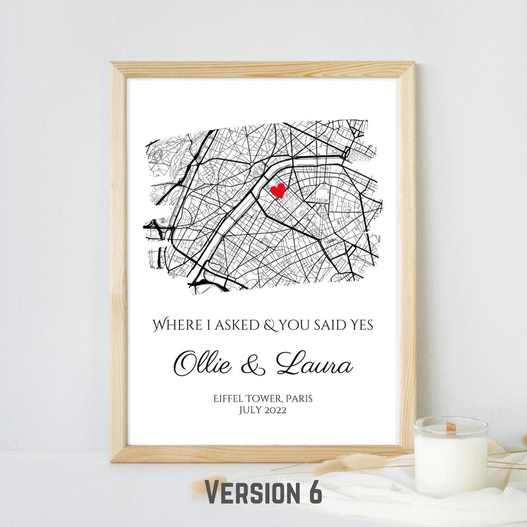 Personalised Map Print: Where It All Began - Custom Anniversary, Wedding, Graduation & Birthday Gift