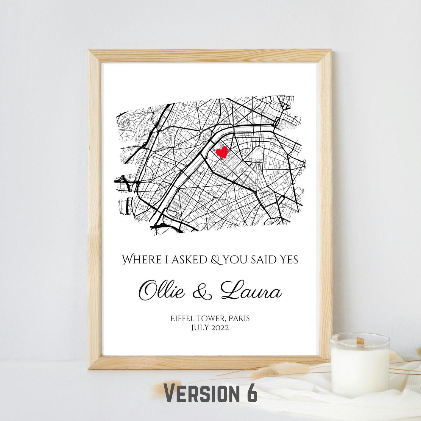 Personalised Map Print: Where It All Began - Custom Anniversary, Wedding, Graduation & Birthday Gift
