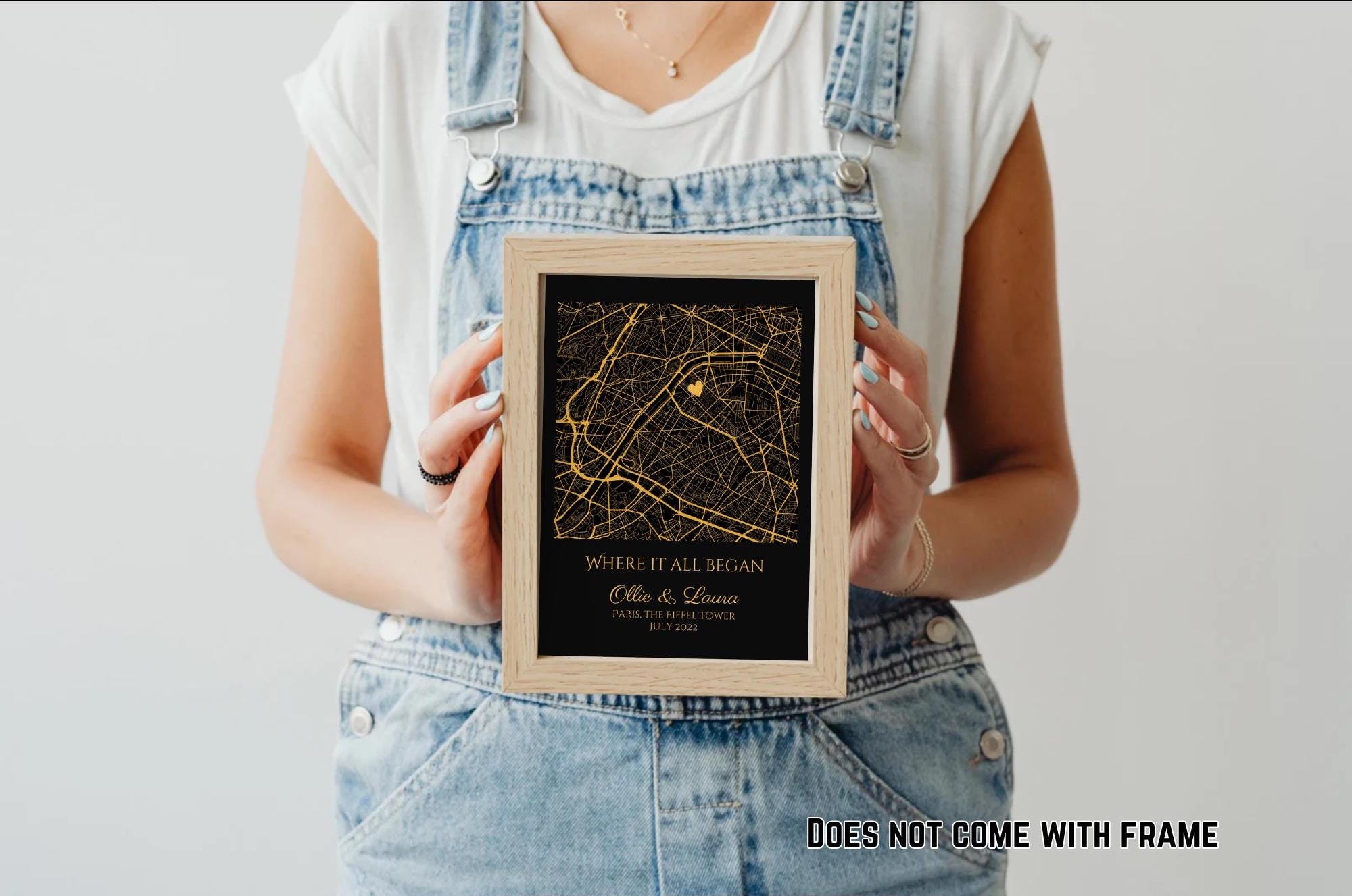 Personalised Map Print with gold foil: Where It All Began - Custom Anniversary, Wedding, Graduation & Birthday Gift