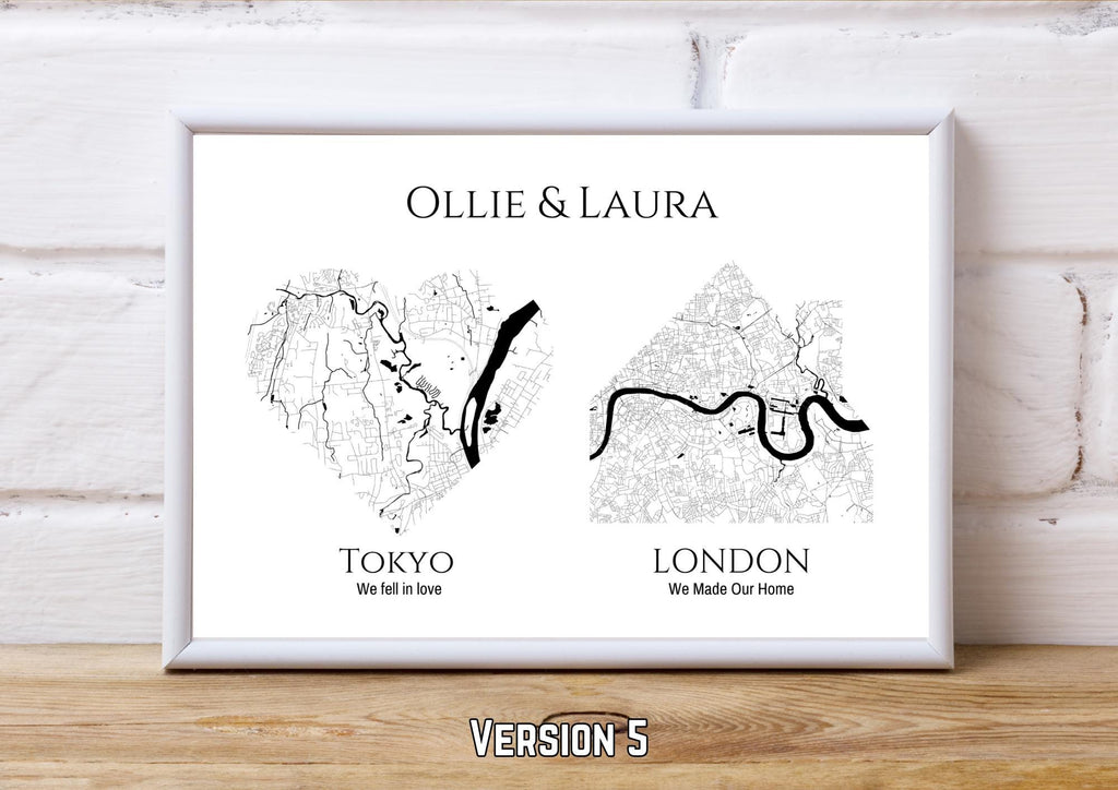 Personalised Map Print: Where It All Began - Custom Anniversary, Wedding, Graduation & Birthday Gift