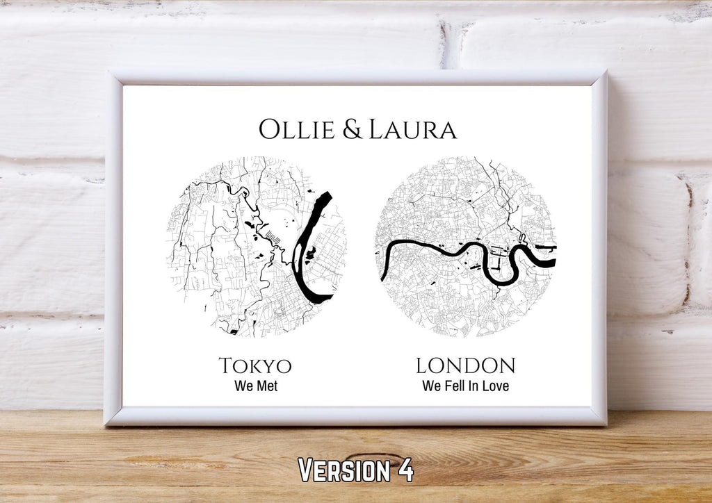 Personalised Map Print: Where It All Began - Custom Anniversary, Wedding, Graduation & Birthday Gift