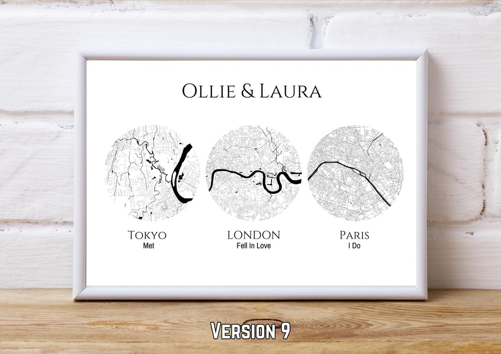 Personalised Map Print: Where It All Began - Custom Anniversary, Wedding, Graduation & Birthday Gift