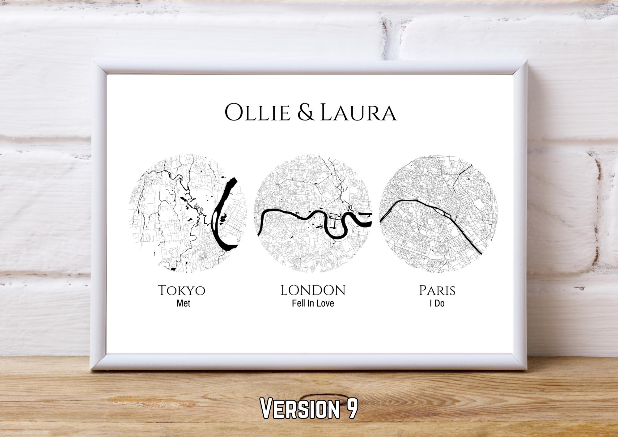 Personalised Map Print: Where It All Began - Custom Anniversary, Wedding, Graduation & Birthday Gift