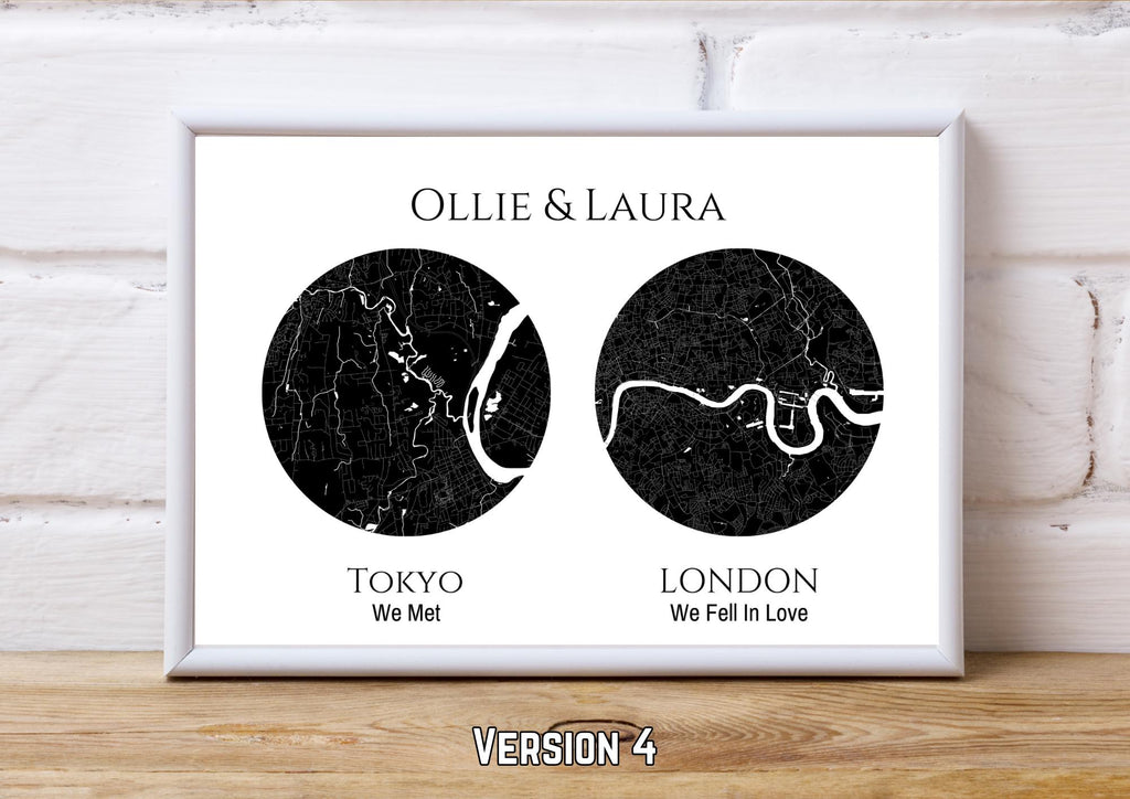 Personalised Map Print: Where It All Began - Custom Anniversary, Wedding, Graduation & Birthday Gift