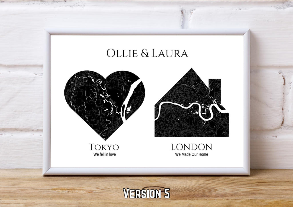 Personalised Map Print: Where It All Began - Custom Anniversary, Wedding, Graduation & Birthday Gift