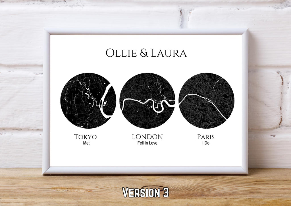 Personalised Map Print: Where It All Began - Custom Anniversary, Wedding, Graduation & Birthday Gift