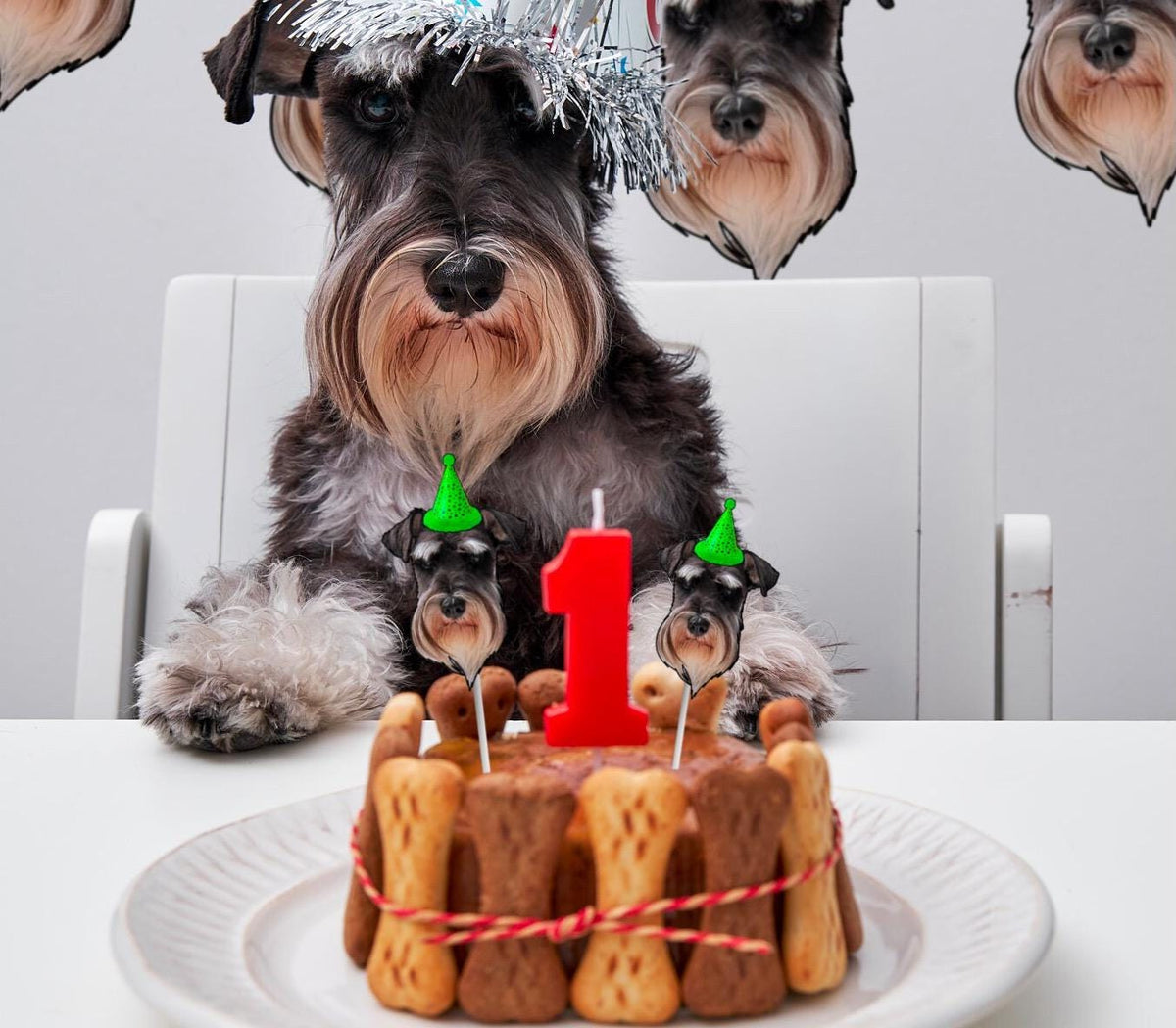 Custom Pet Portrait Cake Topper, Dog Cat Drawing from Photo, PRINTABLE Birthday Banner and Cupcake Toppers, Personalised Party Decorations