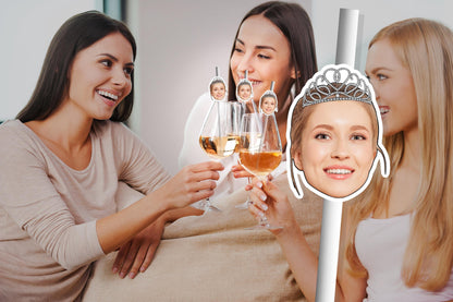 Hen Party Straws – Personalised Bride & Bridesmaids Face Drink Decorations – Custom Bachelorette and Bridal Shower Party Supplies