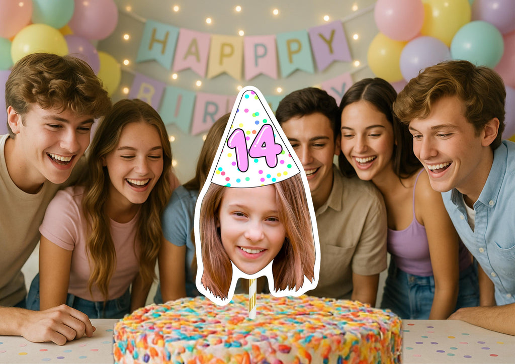 18th Birthday Cake Topper – Custom Face Photo Cake Decoration – Personalised 18th Party Supplies – Funny Photo Cake Props