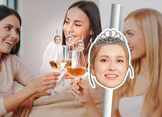 Personalised Photo Straws with Custom Hats for Birthdays, Weddings, and Celebrations