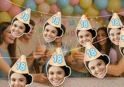 30th Birthday Banner – Funny Personalised Face Garland – “Hot Since 1995” Custom Photo Banner – Milestone Birthday Decoration for Adults