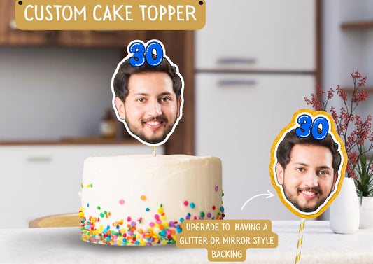 Personalised Face Cake Topper: Custom Decoration for Birthdays, Graduations & Parties