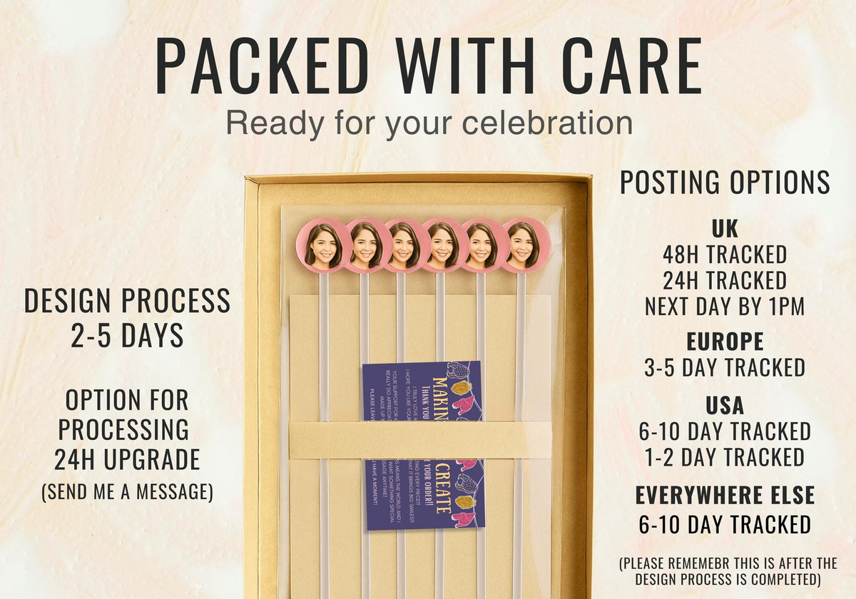 Corporate Cocktail Stirrers | Custom Logo, Text or Event Branding | Business Party Drink Stirrers | One-Sided or Double-Sided