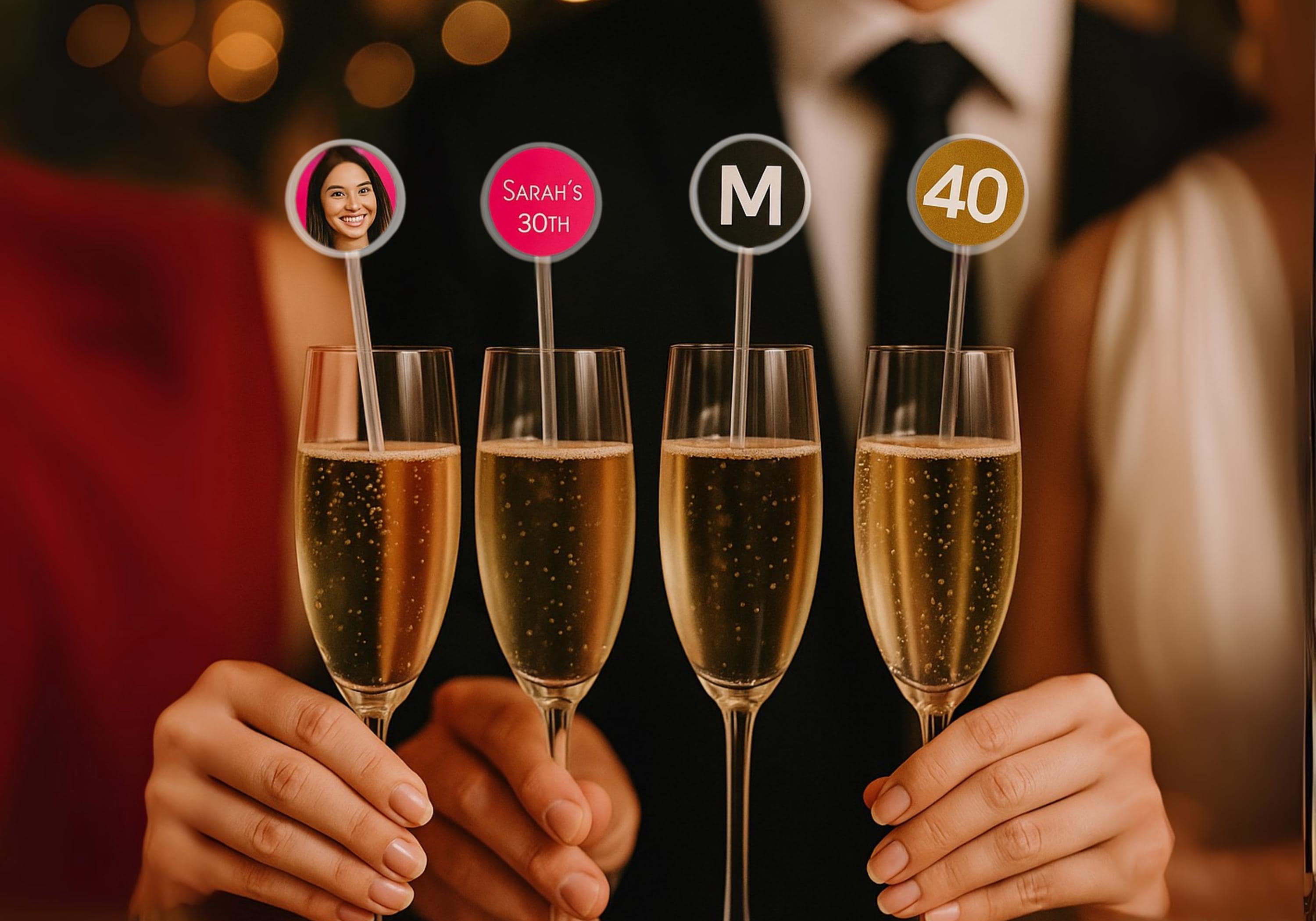 Corporate Cocktail Stirrers | Custom Logo, Text or Event Branding | Business Party Drink Stirrers | One-Sided or Double-Sided
