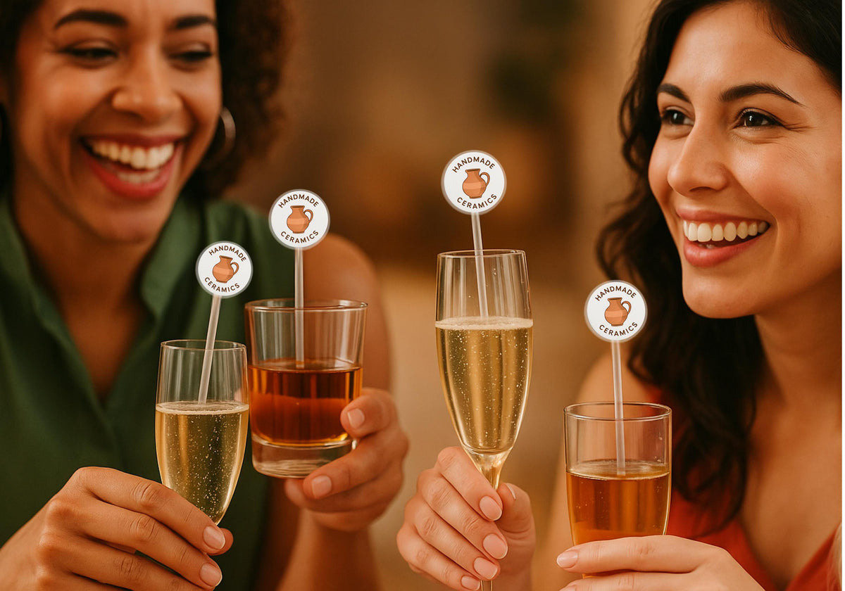Corporate Cocktail Stirrers | Custom Logo, Text or Event Branding | Business Party Drink Stirrers | One-Sided or Double-Sided