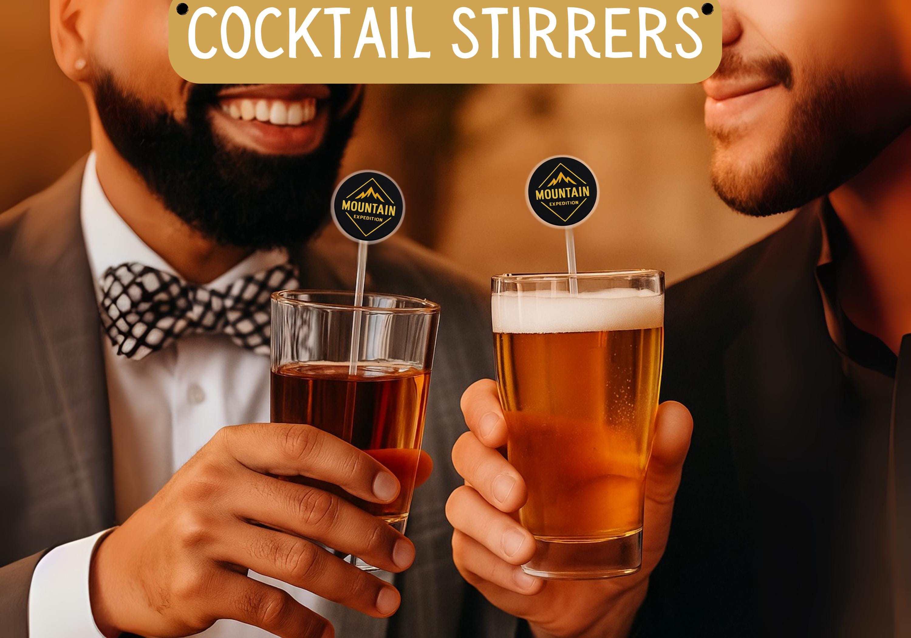 Corporate Cocktail Stirrers | Custom Logo, Text or Event Branding | Business Party Drink Stirrers | One-Sided or Double-Sided