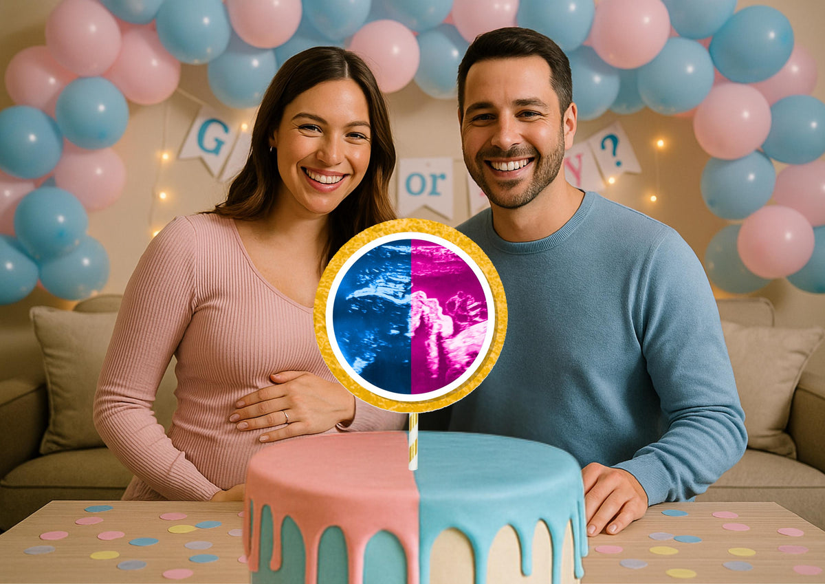 Custom Baby Scan Cake Topper | Personalised Face Garland | Baby Shower, Gender Reveal, Christening and First Birthday Photo Decoration