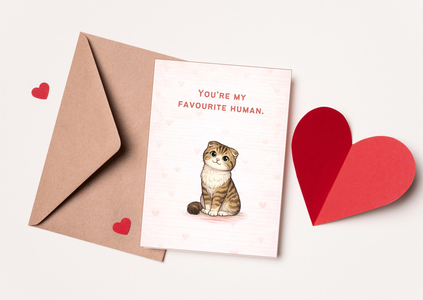 You're My Favourite Human Cat Valentine's Day Card | Cute Love Note for Pet Lovers