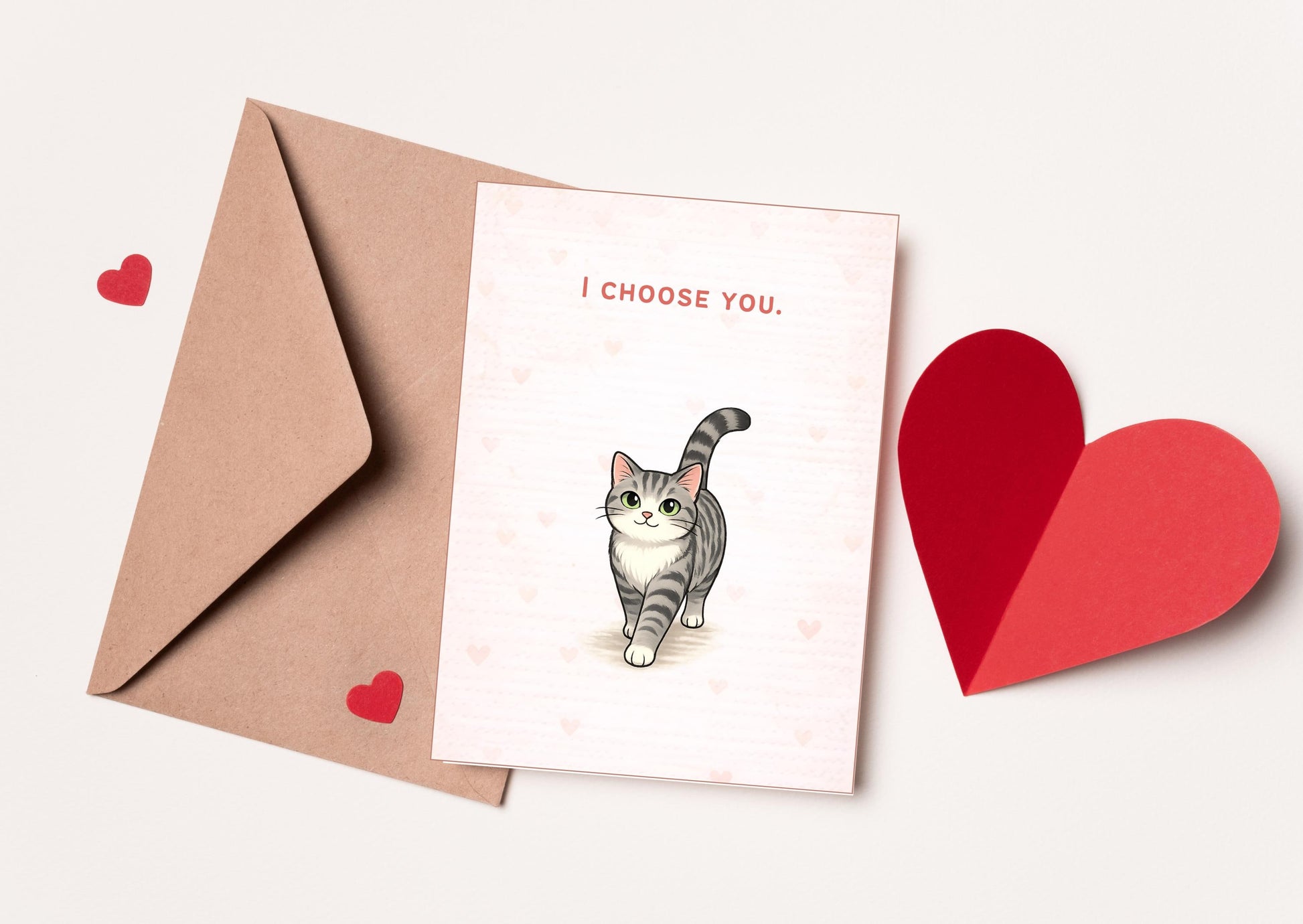 I Choose You Cat Valentine's Day Card | Cute Love Greeting for Pet Lovers | Romantic Feline Anniversary Gift