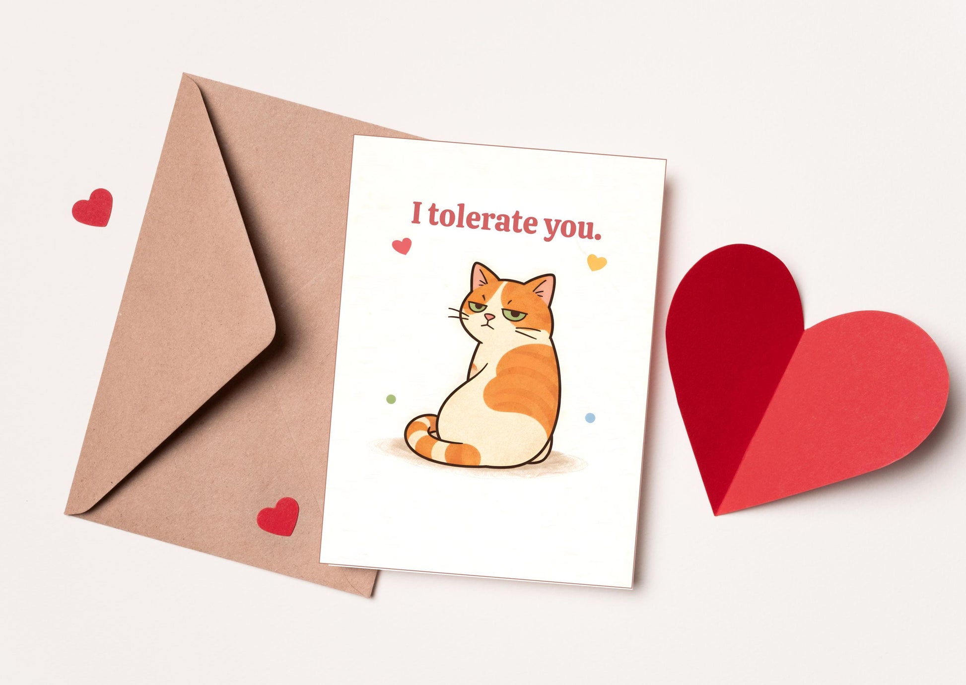 I Tolerate You Cat Valentine's Day Card - Funny Pet Love Greeting for Animal Lovers