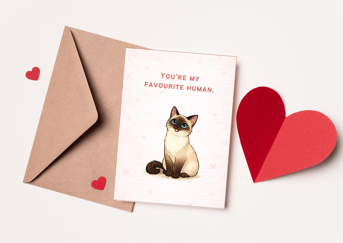 You're My Favourite Human Cat Valentine's Day Card | Cute Love Note for Pet Lovers