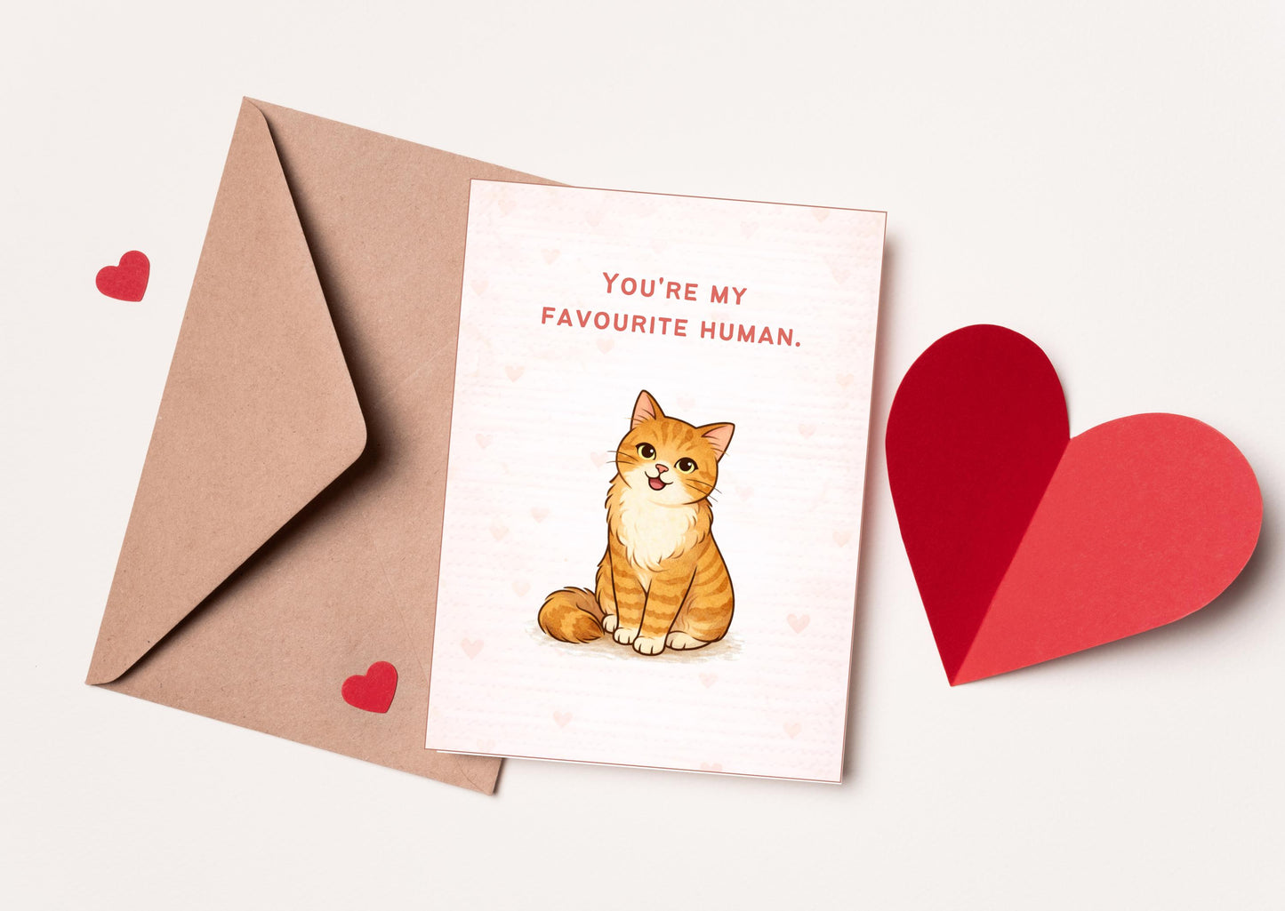 You're My Favourite Human Cat Valentine's Day Card | Cute Love Note for Pet Lovers