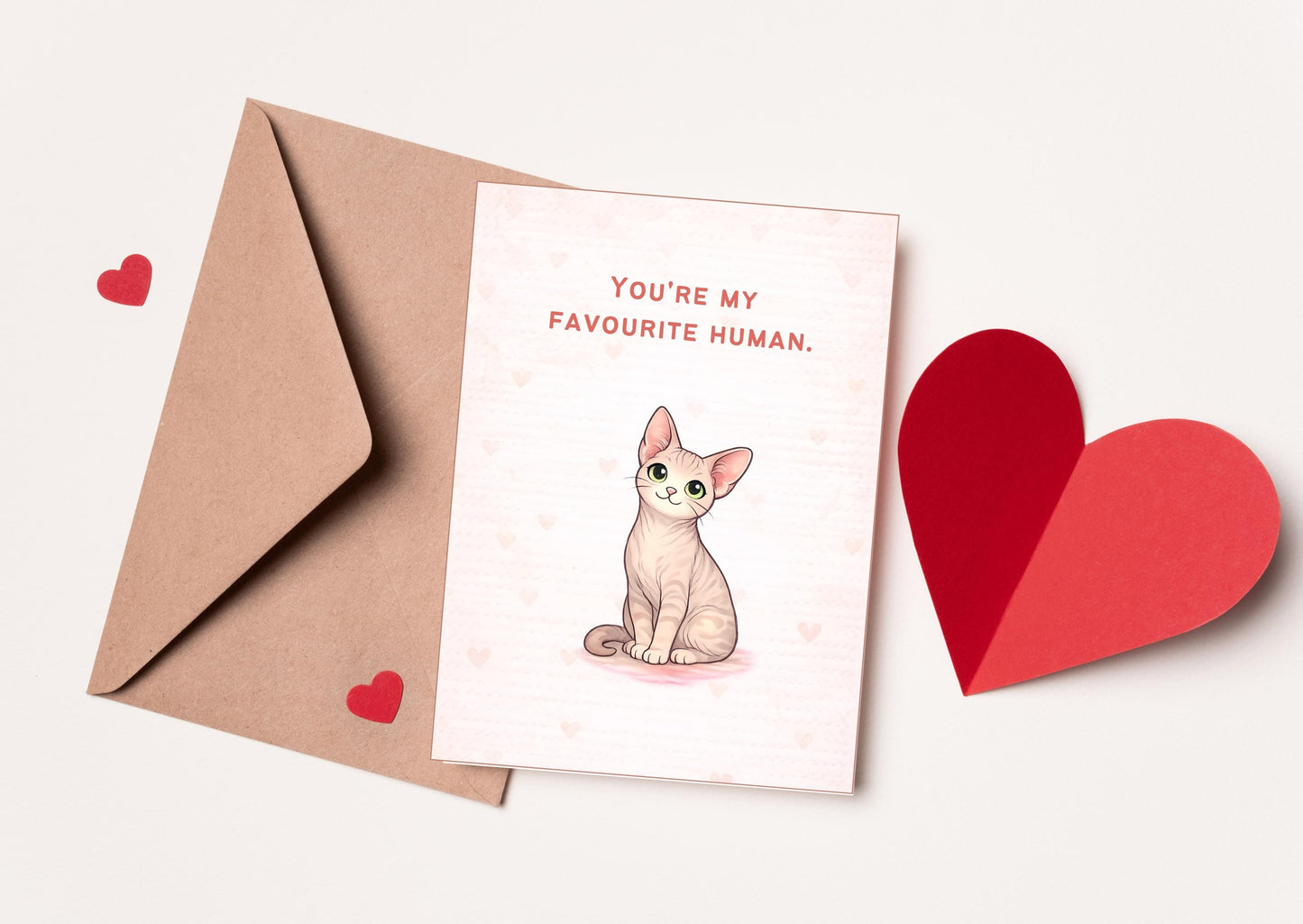 You're My Favourite Human Cat Valentine's Day Card | Cute Love Note for Pet Lovers
