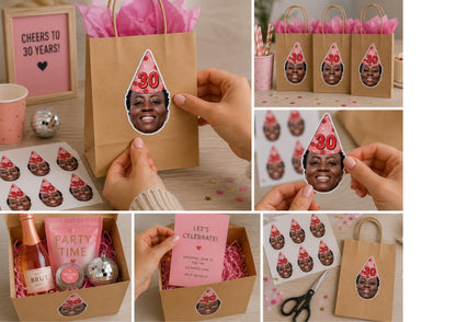Custom Wedding Face Stickers for Every Celebration | Hen Stag Birthday engagement Baby Shower Pet Party Favour Labels