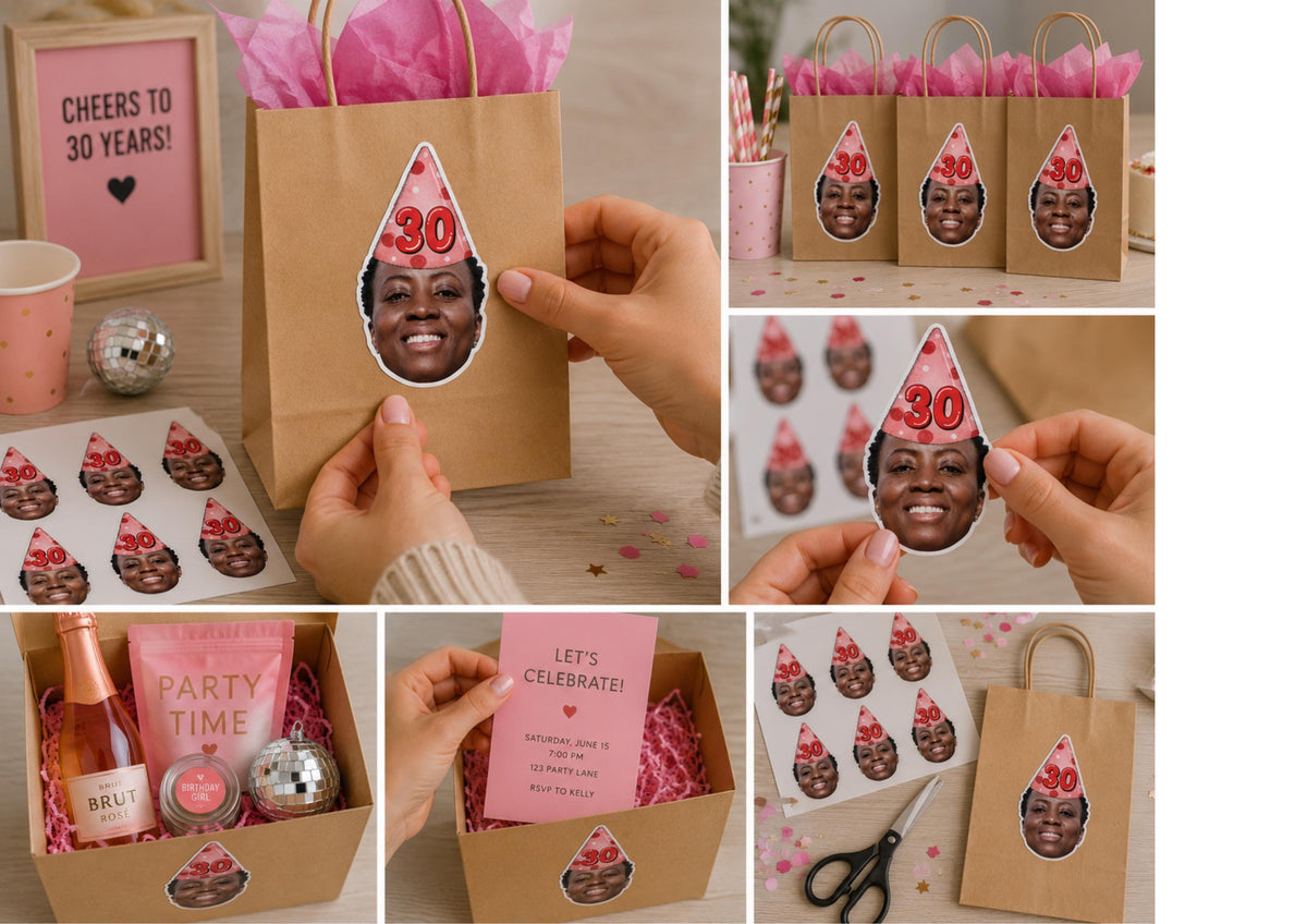 Custom Pet Face Stickers for Every Celebration | Birthday Wedding Baby Shower Pet Party Favour Labels